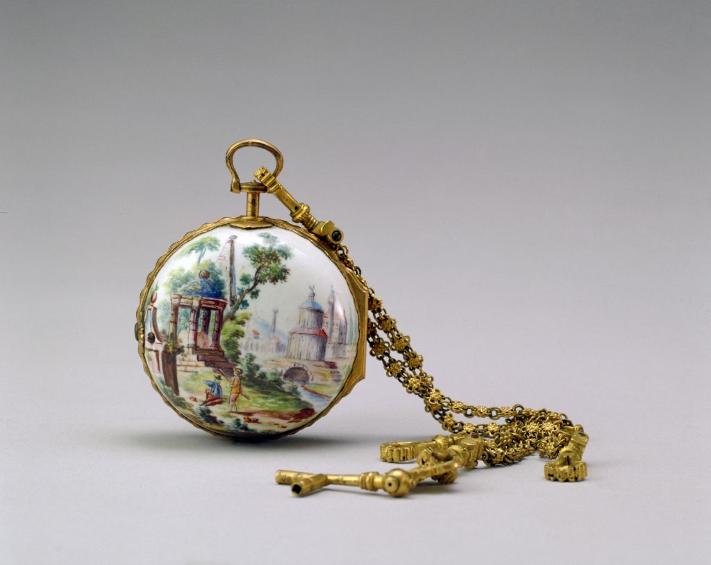 图片[3]-Bronze gold-plated enamel pocket watch-China Archive